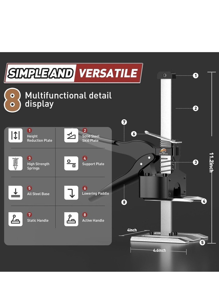 Labor Saving Arm Jack Handle 2 Pack, Construction Jack, Wall Tile Locator, Mu...