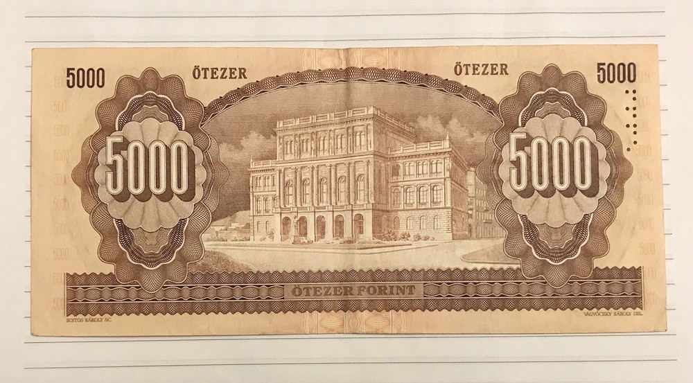 Hungary 5000 Forint 1992 P-177b VF