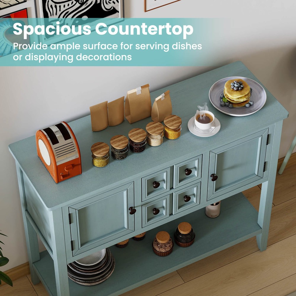 Buffet Sideboard Cabinet Entryway Console Table with 2 Doors and 2 Drawers