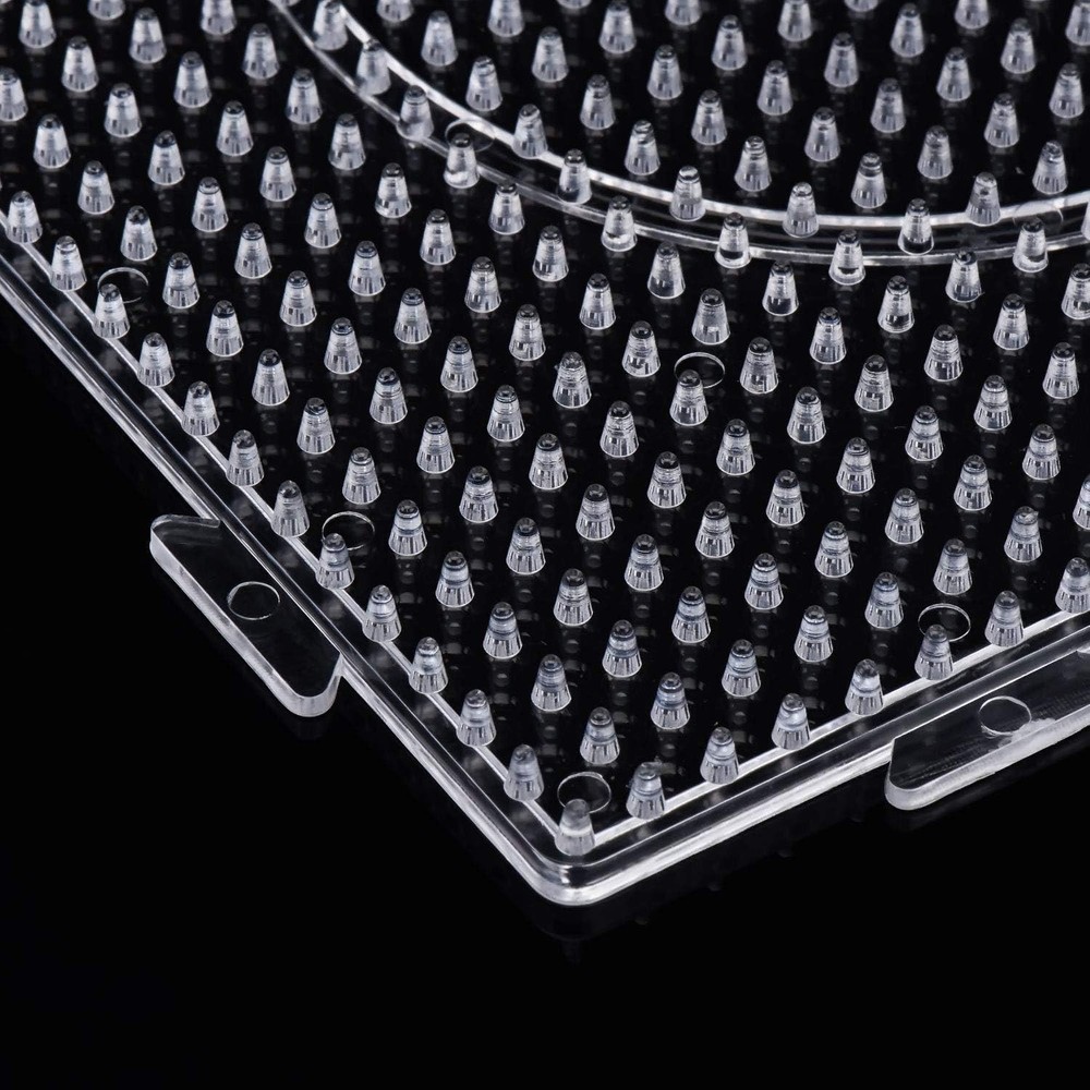 4-Pack Clear Fuse Beads Pegboards with Interlocking Design for Creative Projects