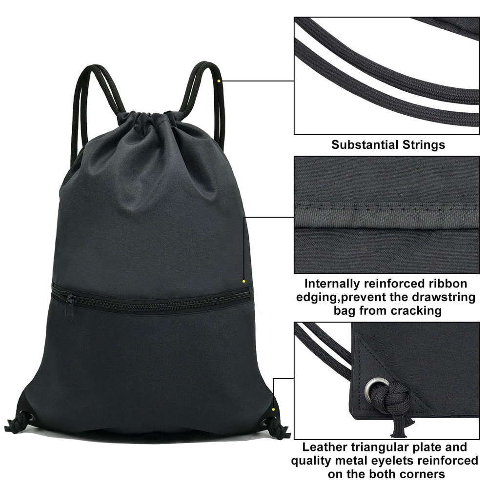 HOLYLUCK Drawstring Backpack Sport Gym Sackpack Lightweight Bag