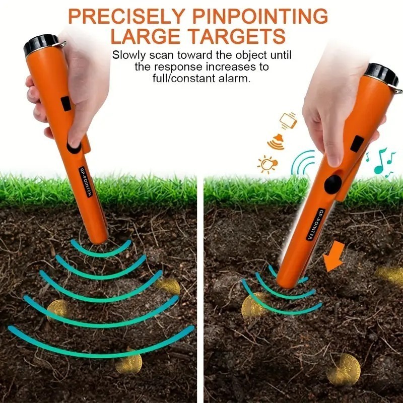 2025 Green 360 Degree Side Detection w/Pin Point tip Metal Detecting Pointer