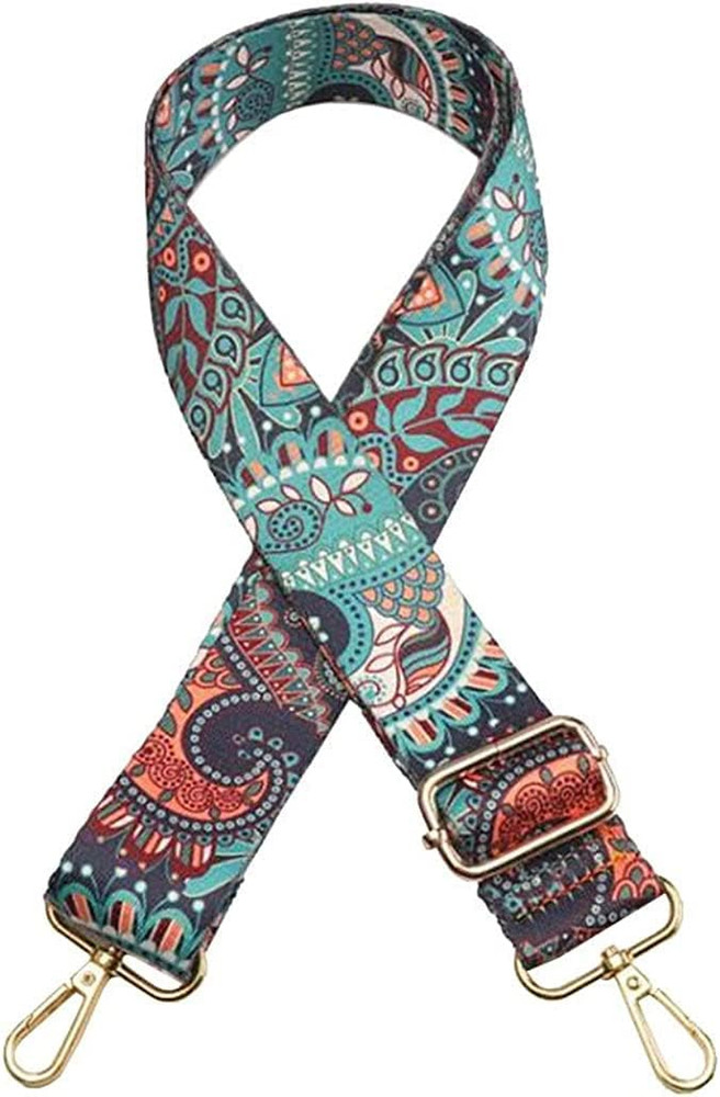 Purse Strap Replacement Guitar Style Multicolor Canvas Crossbody Strap for Handb