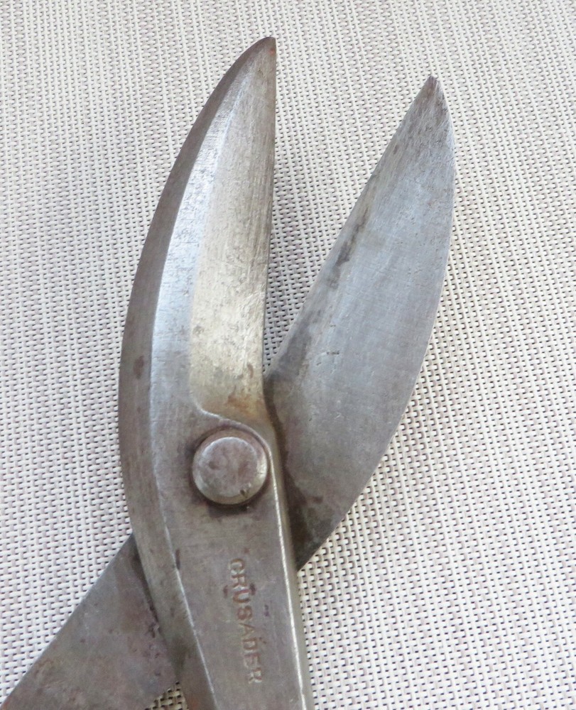 Vintage Old Tool CRUSADER 12.5" Metal Cutting Tin Shears Snips