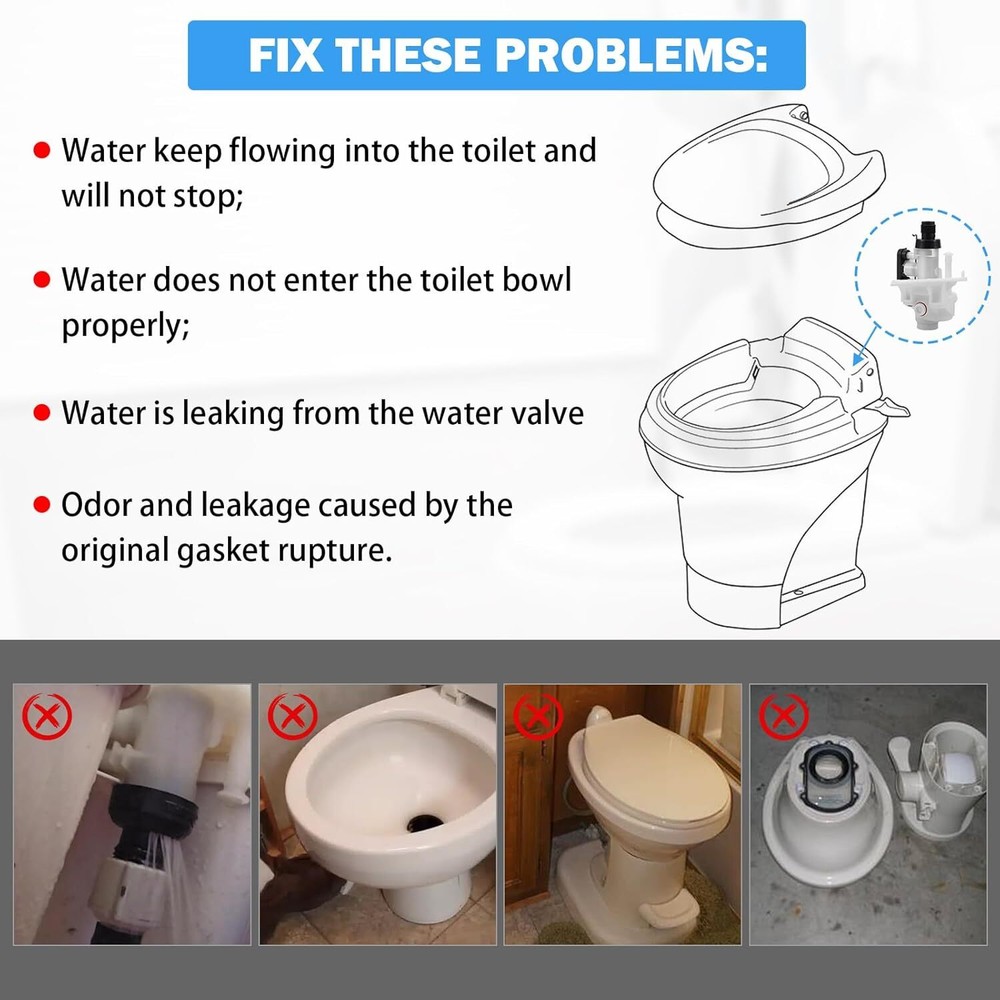 Upgraded Thetford Aqua Magic V Toilet Water Valve Replacement For RV Part# 31705