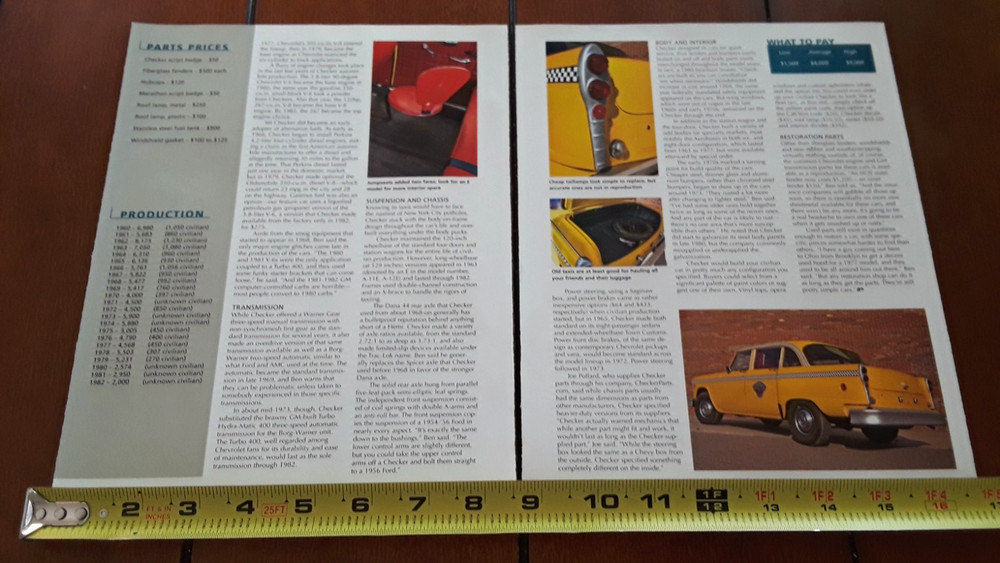 CHECKER CAB - 1960-1982 ORIGINAL 2006 ARTICLE