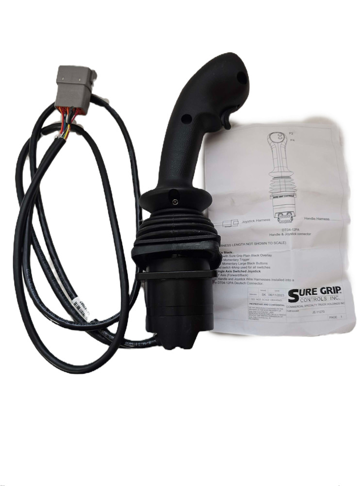 JE-11270 Sure Grip Handle Black Momentary Trigger 2 Button Joystick