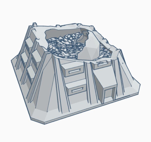 Ruined Sensor Tower - Tabletop Wargame Terrain Battletech
