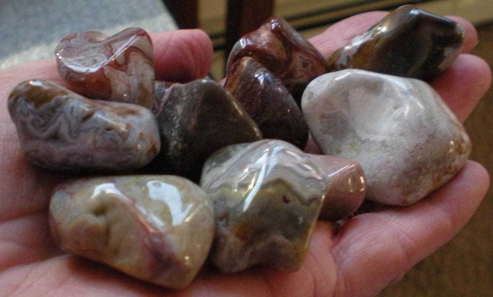 Crazy Lace Agate - 4 ounces Tumbled Stones rt610a