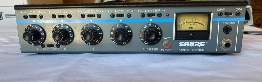 2 ea Shure M267 Audio Microphone 4 Channel Mixer- Both Power On Untested