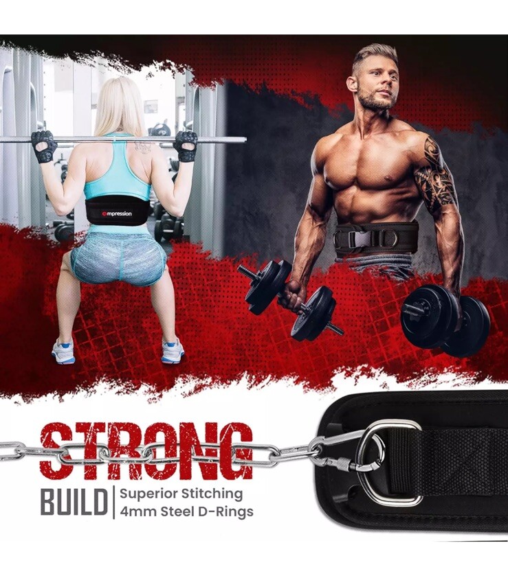 Durable Neoprene Weighted Dip Belt for Weight Lifting 39" Inch Replaceable READ