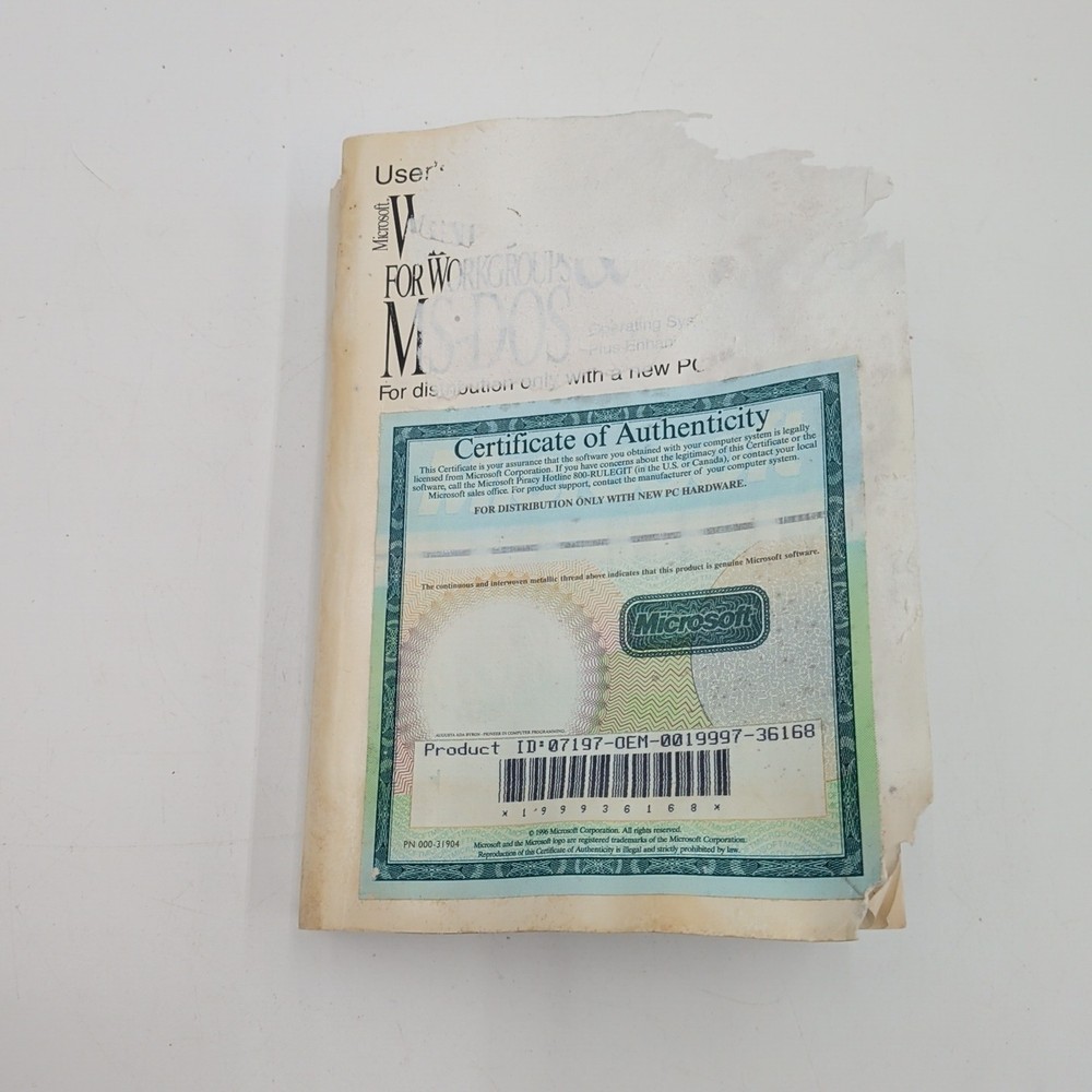 Microsoft Windows For Workgroups 3.11 & MS-DOS 6.22 User Guide NO SOFTWARE INC.