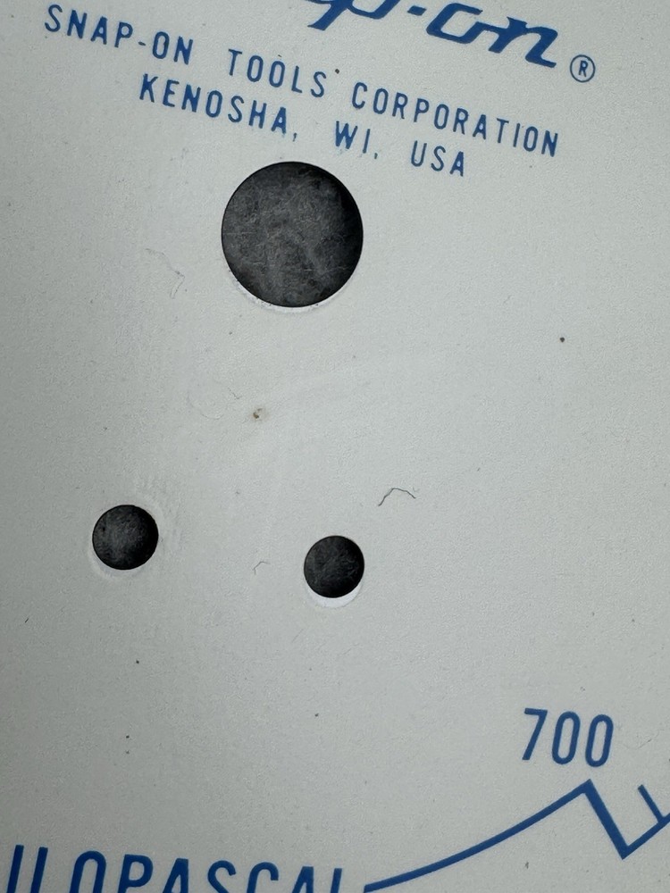 Snap On 700PSI Kilopascal Compression Tester Gauge Face Replacement Part NOS