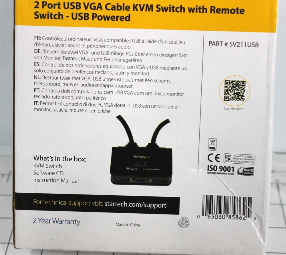 StarTech, SV211DPUA 2-Port USB DisplayPort Cable KVM Switch w/ Audio and Remote