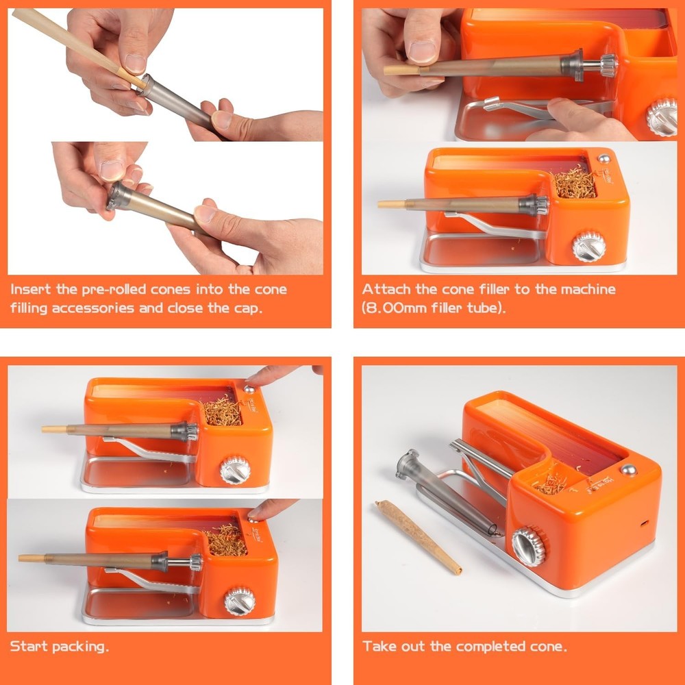 Electric Cigarette Rolling Machine - Auto Tobacco Injector & Maker