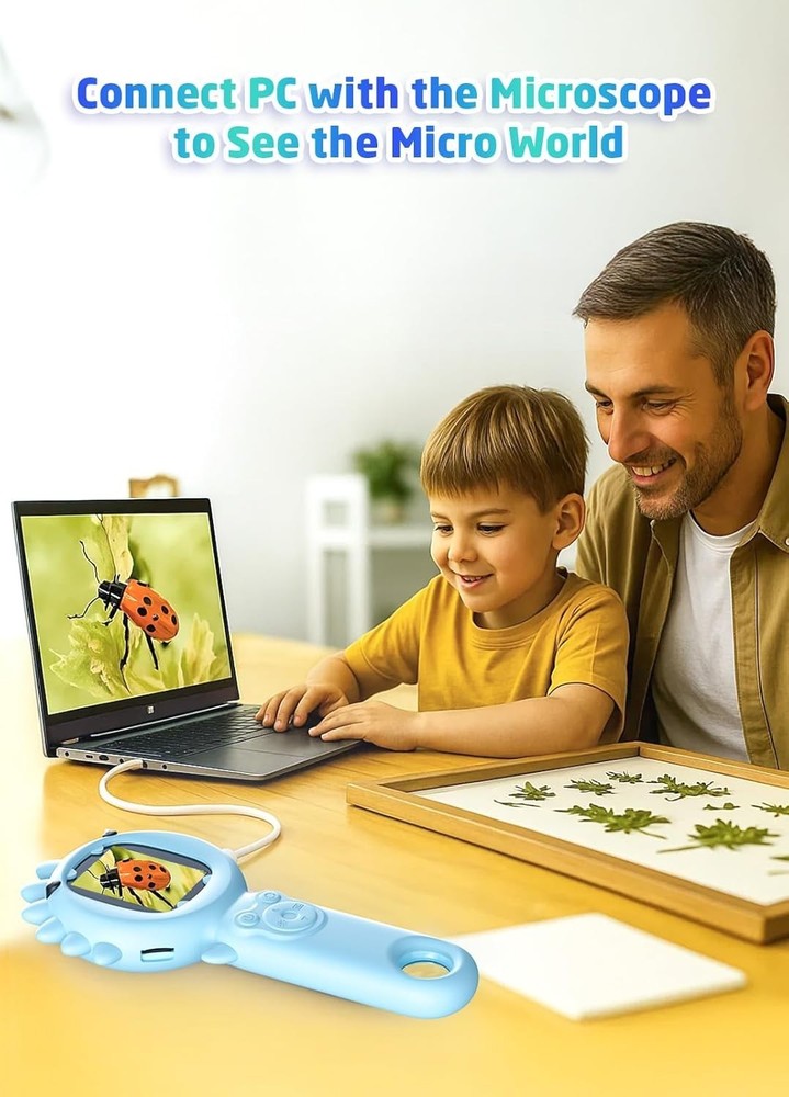 Handheld Digital Microscope, 500X Portable Pocket Mini Microscopes for Kids