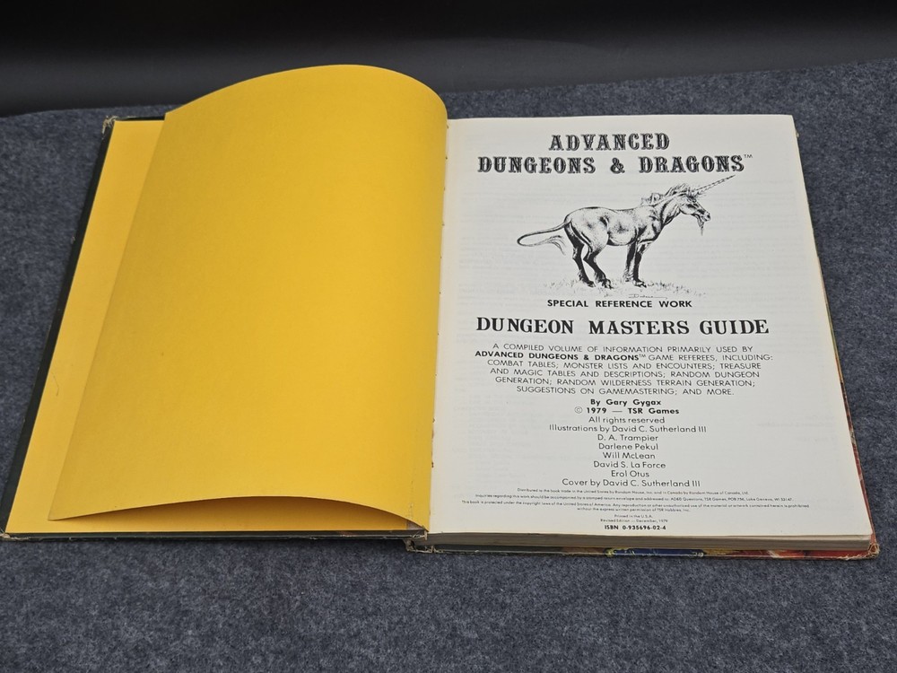 Advanced Dungeons & Dragons Dungeon Masters Guide Hardcover Revised Edition 1979