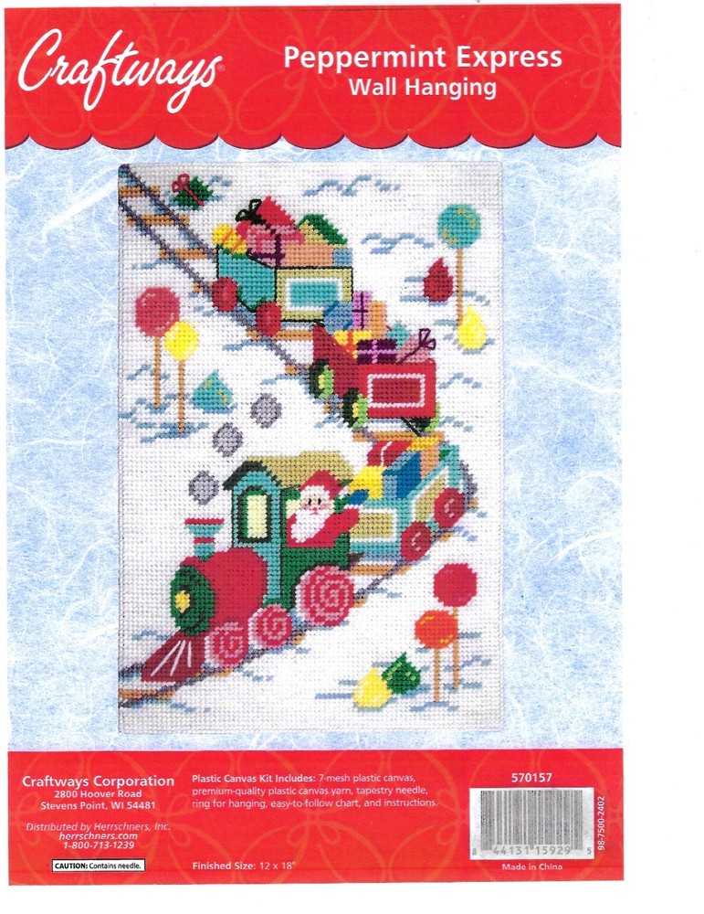 PEPPERMINT EXPRESS  WALL HANGING  plastic canvas  PATTERN (#TF0530)