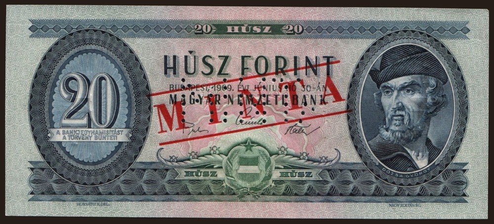 Hungary - 1969 - 20 Forint - "MINTA" - "UNC" #CO7416