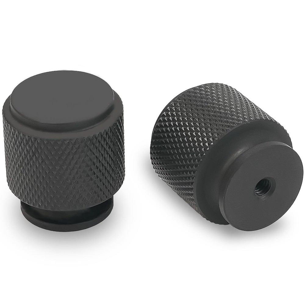 10 Pack Matte Black Kitchen Cabinet Knobs Black Knurled Drawer Knobs Kitchen ...