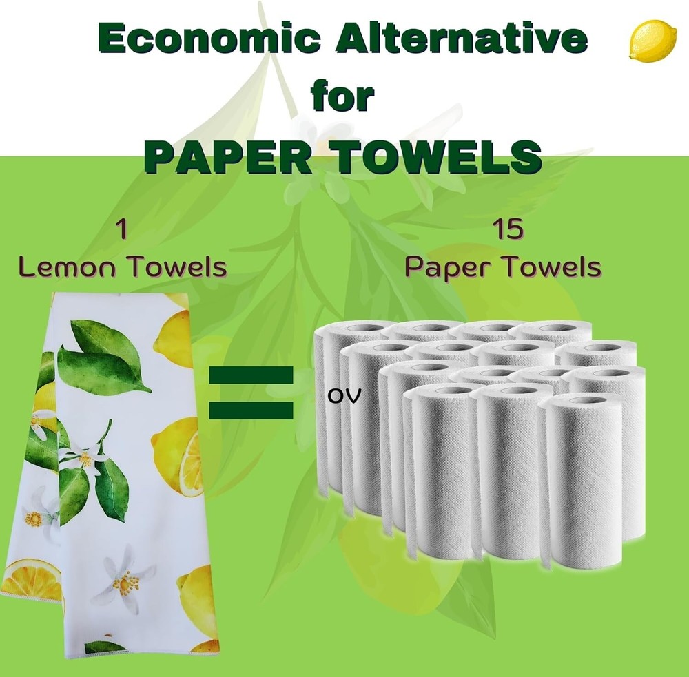 (2) Lemon Kitchen Kitchen Bathroom Bar Cotton Spring Summer NEW