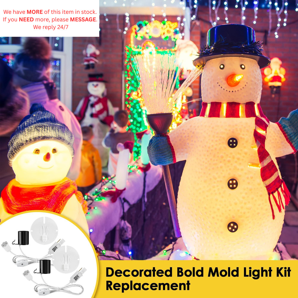 Meonum 2 Set Blow Mold Light Kit Replacement, E27 E26 Single White；black