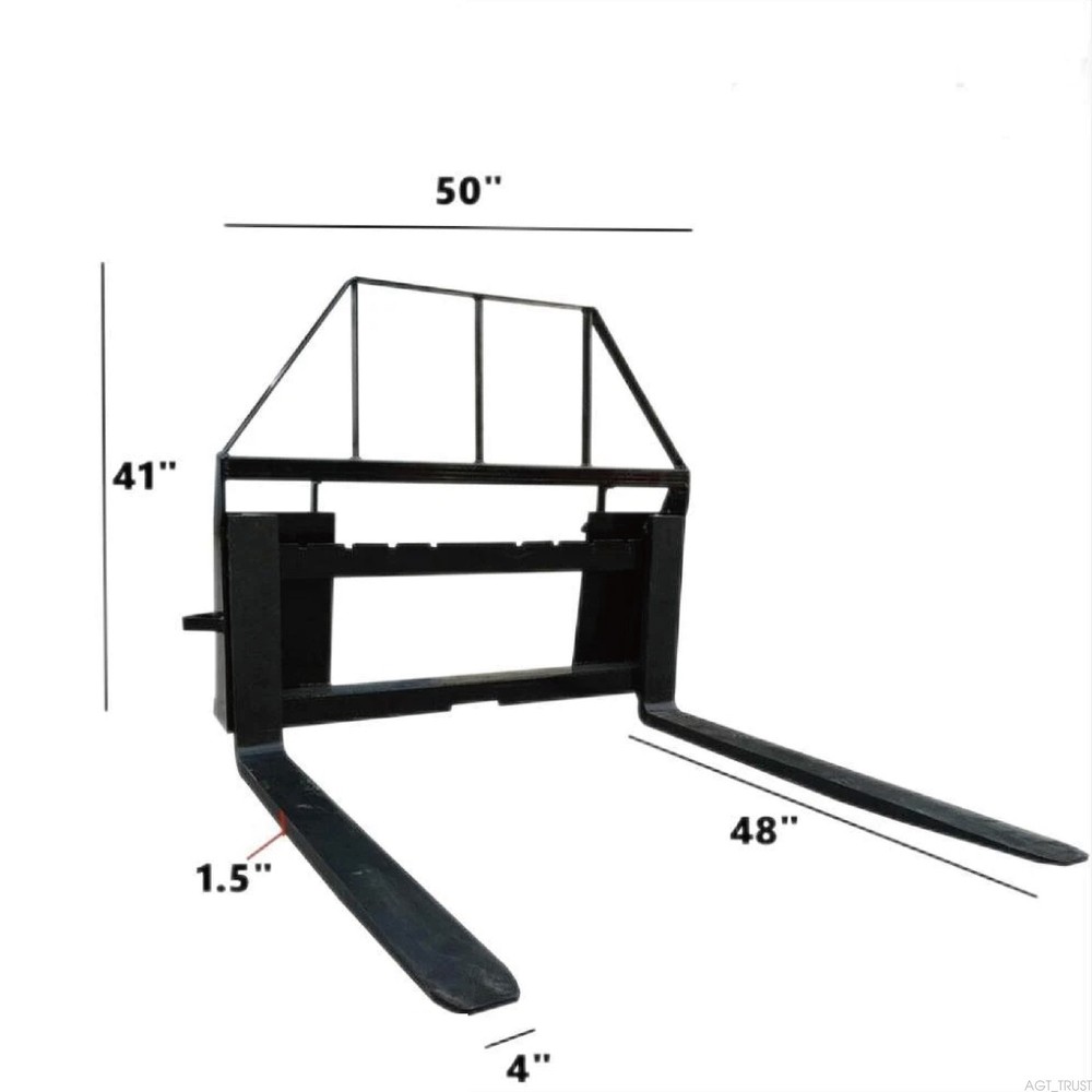 Agrotk 48in Pallet Fork Frame Attachment for Skid Steer Loader Accessories NEW