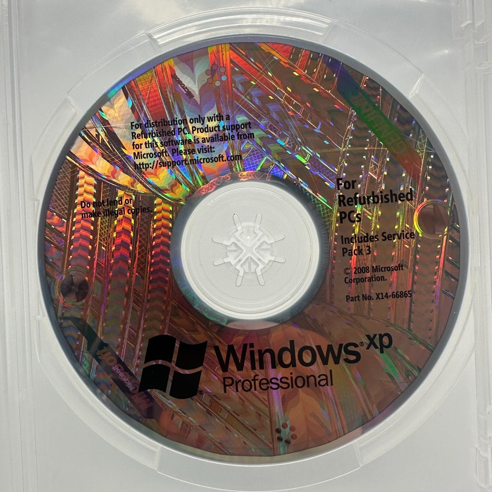 Windows XP Professional Includes SP3 - For Refurbished PCs * No Product Key