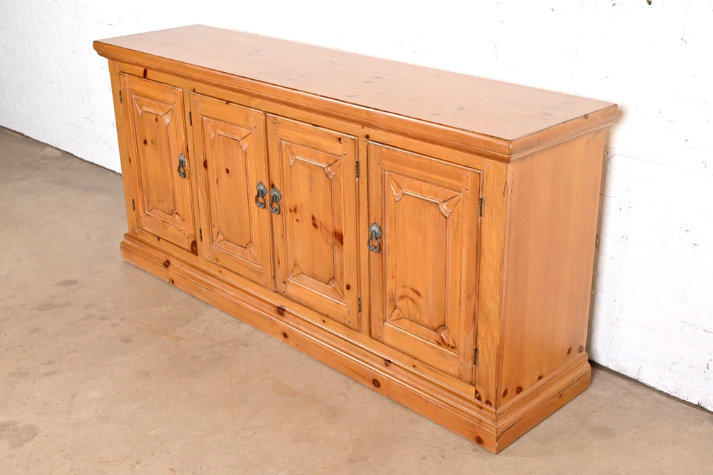 Drexel Heritage Spanish Colonial Solid Pine Sideboard or Bar Cabinet