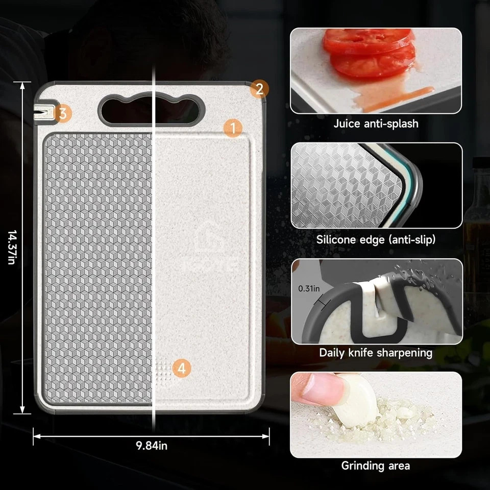 stainless Double-Sided Cutting Boards Titanium Chopping Board For Kitchen Campin