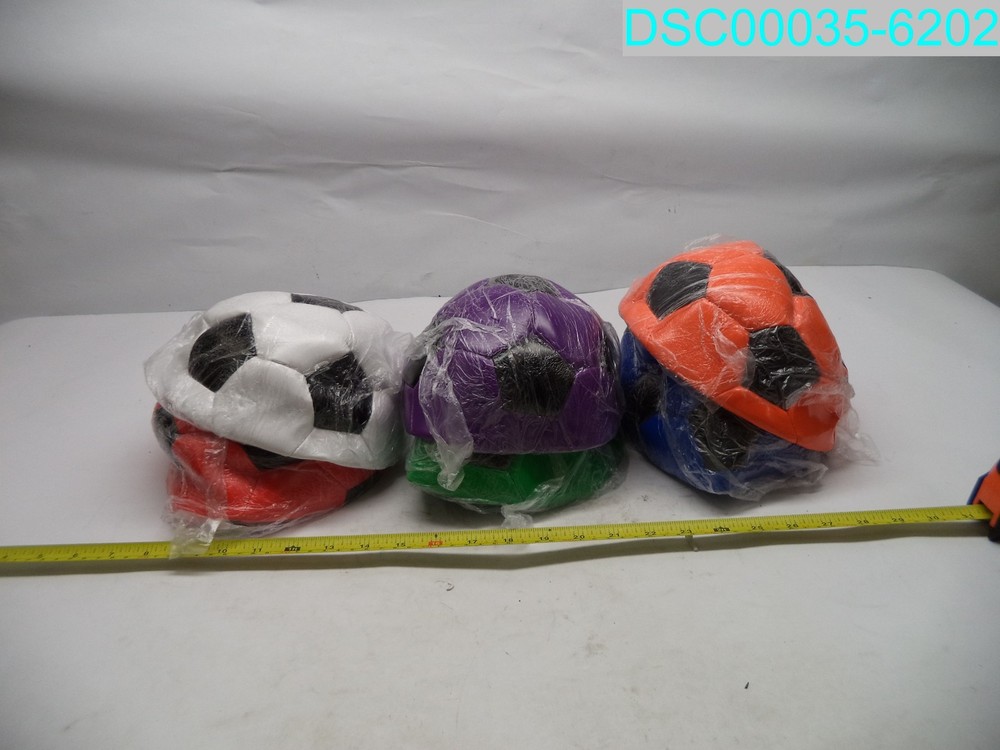 QTY=6: Multi Colored Deflated Soccer Balls