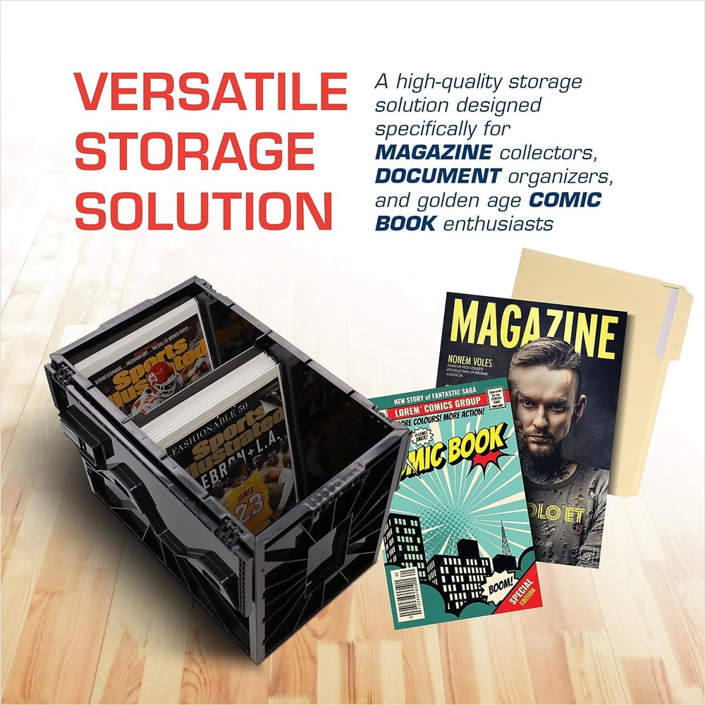 Magazine Document & Comic Book Storage Bins | Durable Magazine Bin | Magazine...
