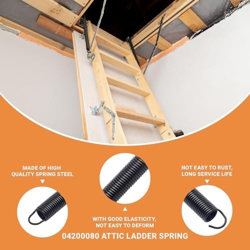 Attic Ladder Spring Replacement Kit - Pull Down Stair Springs 11.5" - 2 Pack
