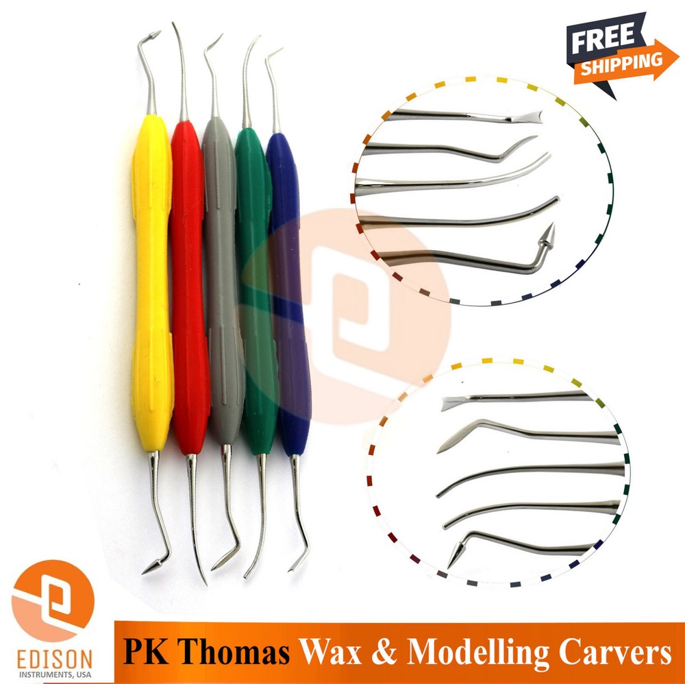 5Pcs Silicone Handle PK Thomas Carvers Double Ended Laboratory Modelling Carvers