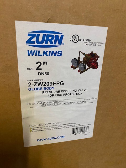 Zurn Industries 2'' 2-ZW209FPG Pressure Reducing Valve (NEW)