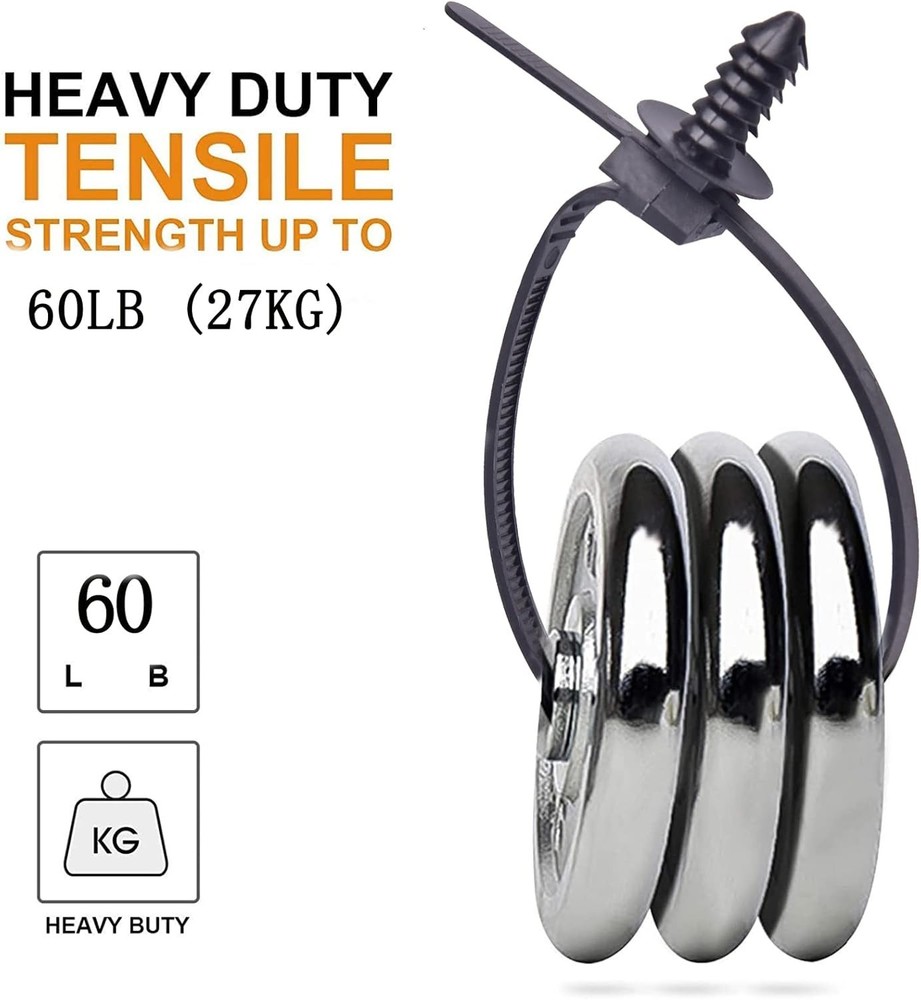 160Pcs Universal Nylon Push Mount Cable Zip Tie, Self Locking Cable Strap,Hea...