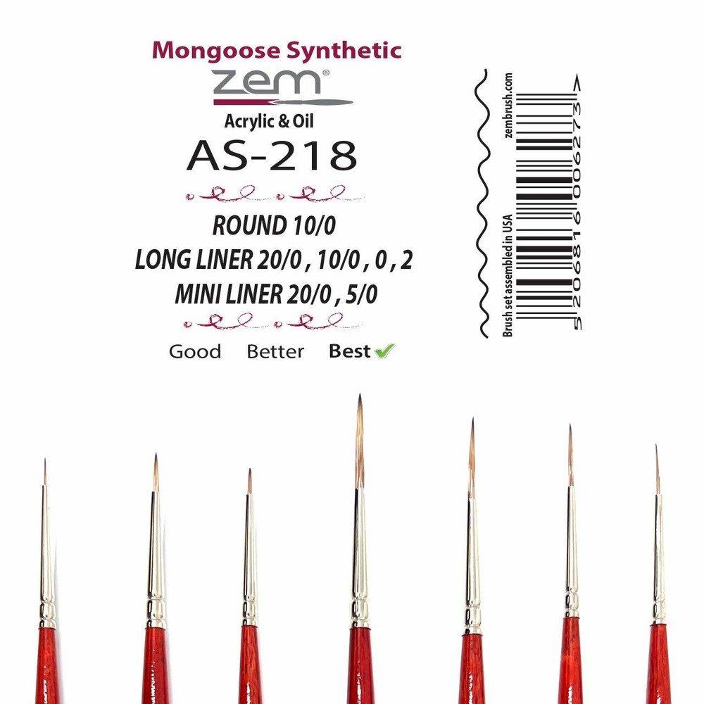 AS-218 Mongoose Synthetic Liners Brush Set 7 pcs