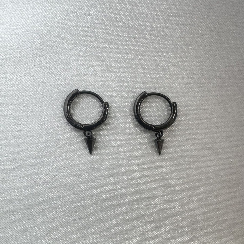Tiny Geometric Triangle Cone Dangle Drop Earrings for Men Women Unisex Style