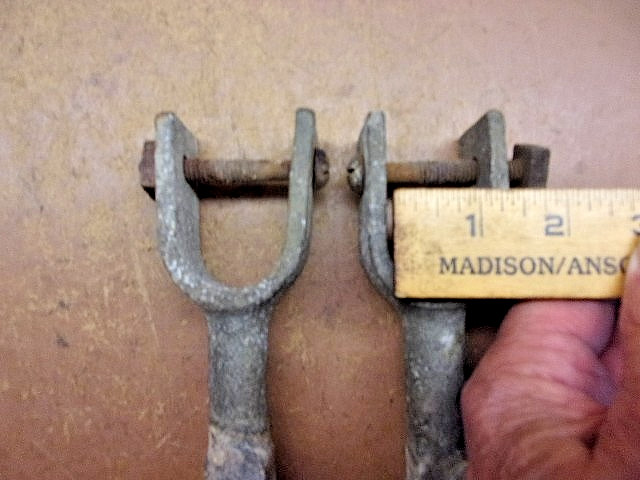 2 Vintage Galvanized Iron Threaded Hangers Unknown Use with 3" Lags Heavy Duty!