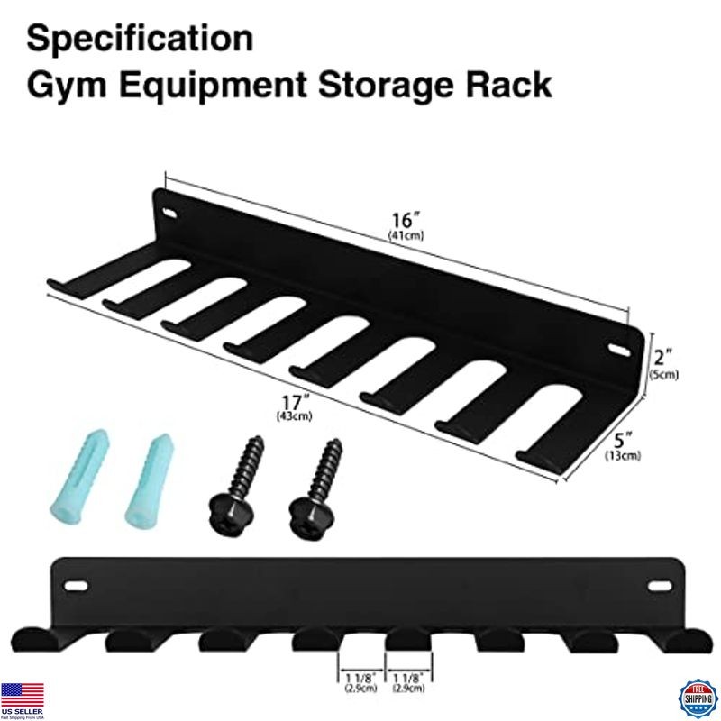 Heavy-Duty Multi-Functional Gym Equipment Storage Rack for Bands, Barbells,