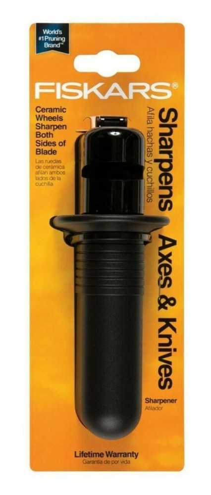 Fiskars  Axe / Hatchet / Knife Sharpener - Ceramic Wheels Sharpens Both Sides