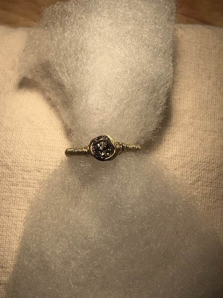 Handmade Pyrite And Gold Ring