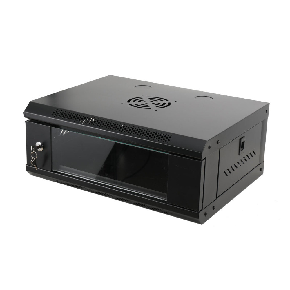 4U Server Rack Enclosure Server Cabinet Wall Mount with Glass Locking Door 2Keys