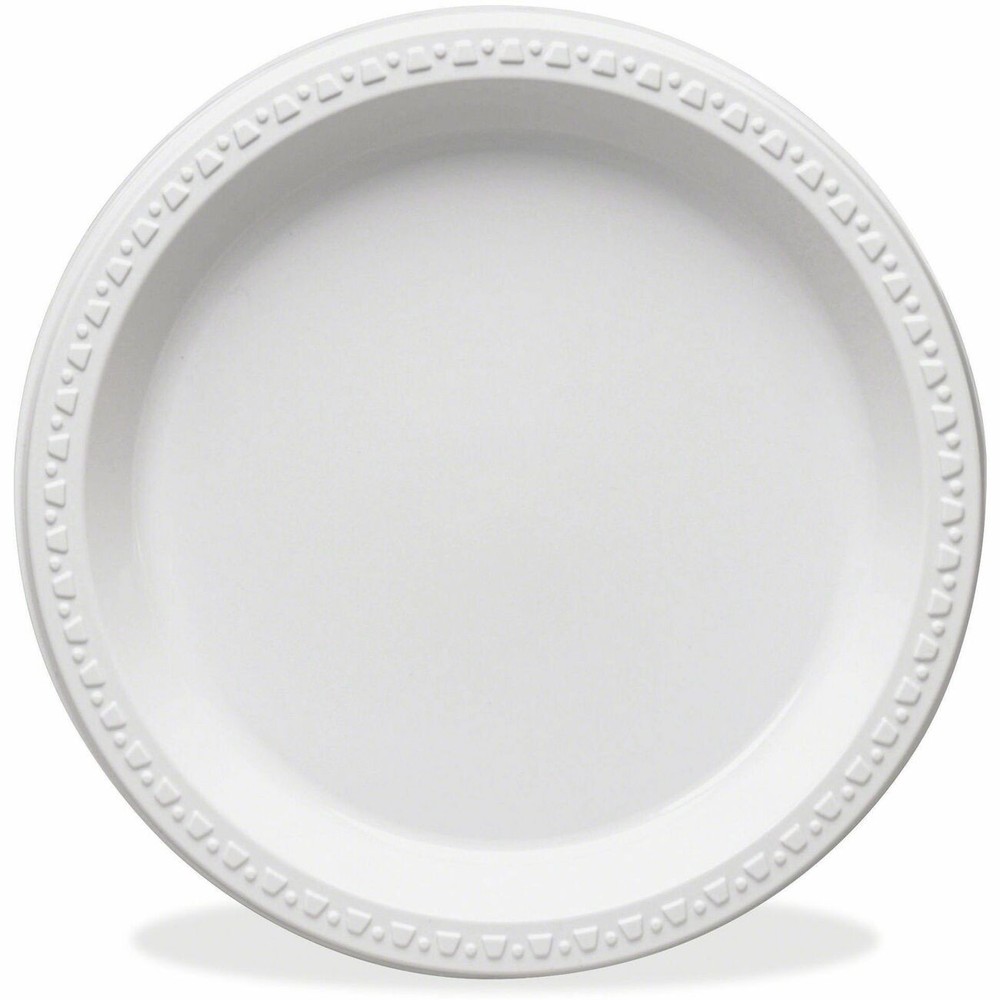 Tablemate Dinnerware Plate - Plastic - 10.25" - Sage, White (TM10644WH)