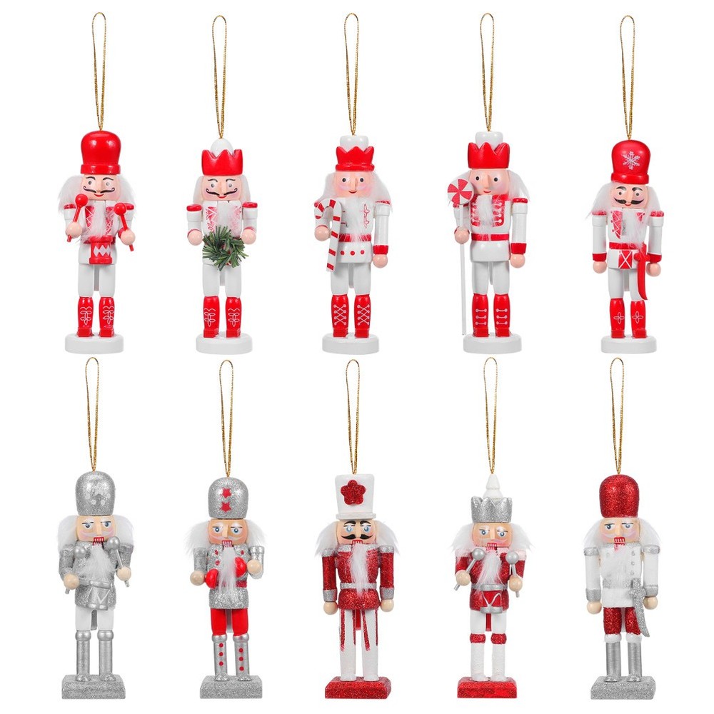 10 Pcs Nutcracker Ornaments Christmas Décor Soldier Nutcrackers Decorations