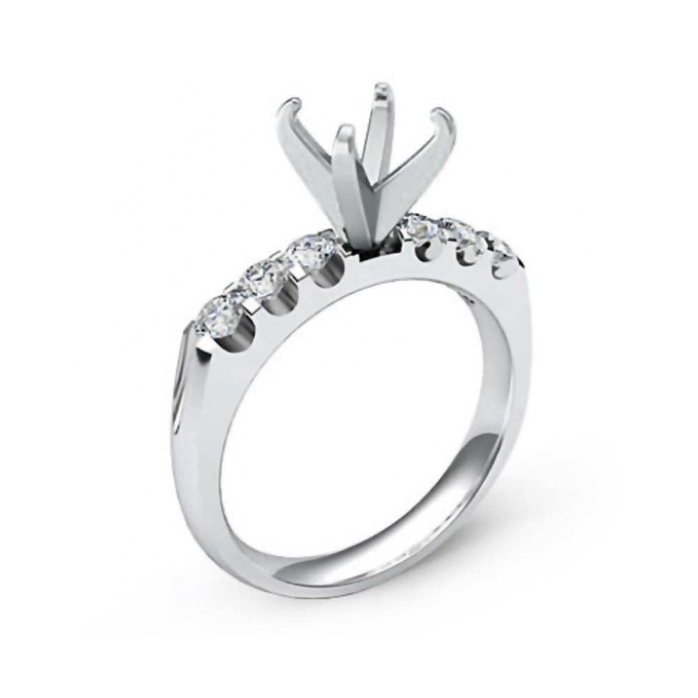 925 Sterling Silver Semi Mount Ring Setting Round 6mm Engagement Ring Setting