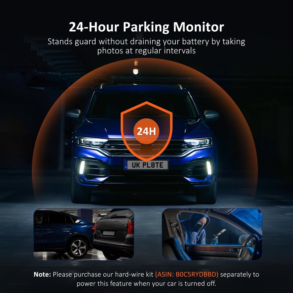 NexiGo 3 Channel Dash Cam with Rotatable Interior/Front Camera