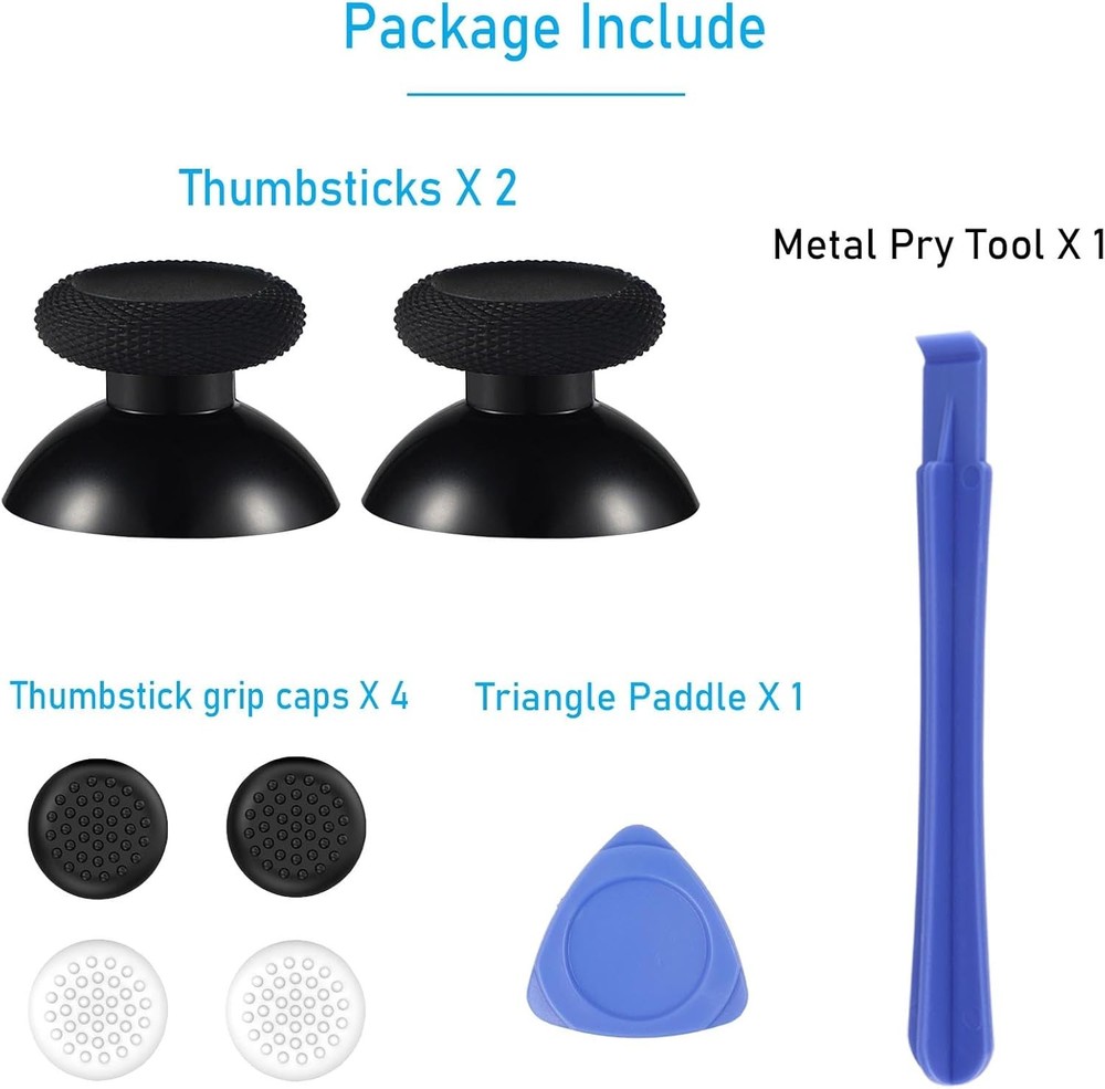 2 Pack Thumbsticks Replacement for Meta Oculus Quest 2 Black - 2PCS,