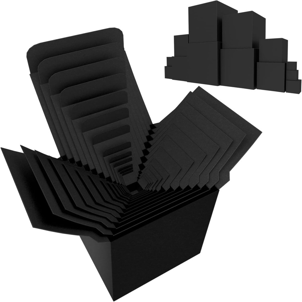 Prank Gift Box, 13PCS Stackable Surprise Box 1 Count (Pack of 13), Black
