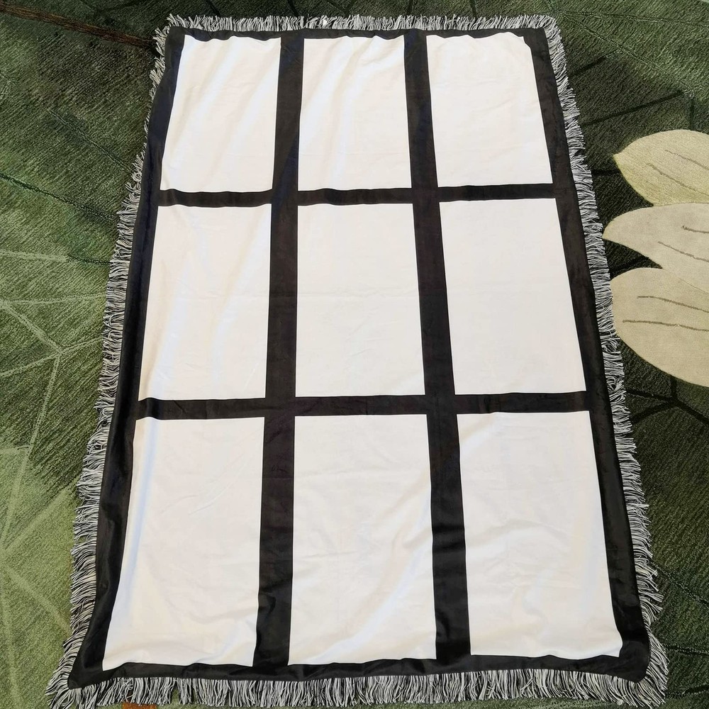 2 Pack Sublimation Blanks Throw Blanket with 9 Photos Panel 40"X60",100% Poly...